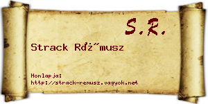 Strack Rémusz névjegykártya